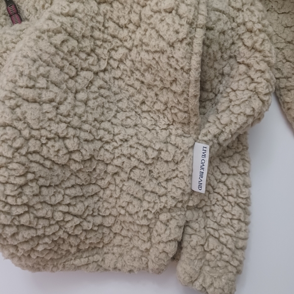 Live Oak Brand Oatmeal Quarter Zip Sherpa Jacket Men's Size 2X Unisex - Picture 4 of 7